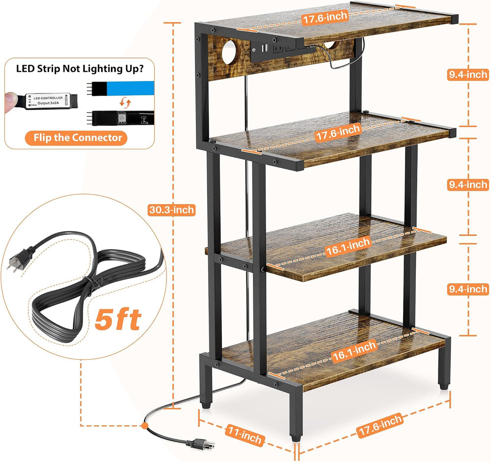 Aquzee 4-Tier Video Game Console Shelf, Stereo Racks - Media Stand