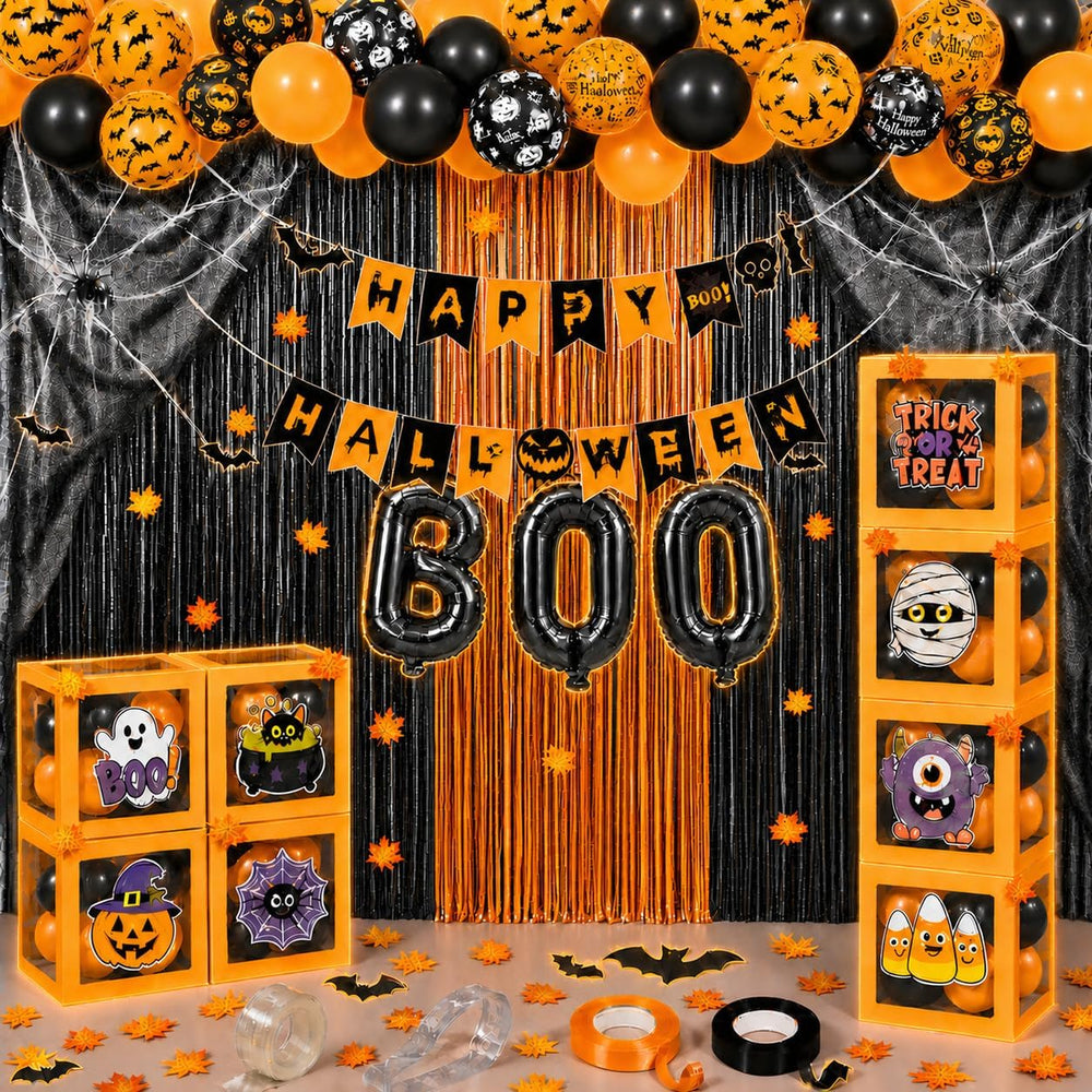 128 Pcs Halloween Party Decorations, Halloween Party Supplies - Balloon boxes...