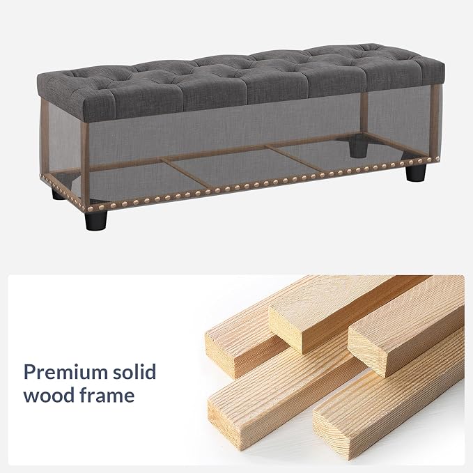 BELLEZE 47" Storage Ottoman, Storage Bench