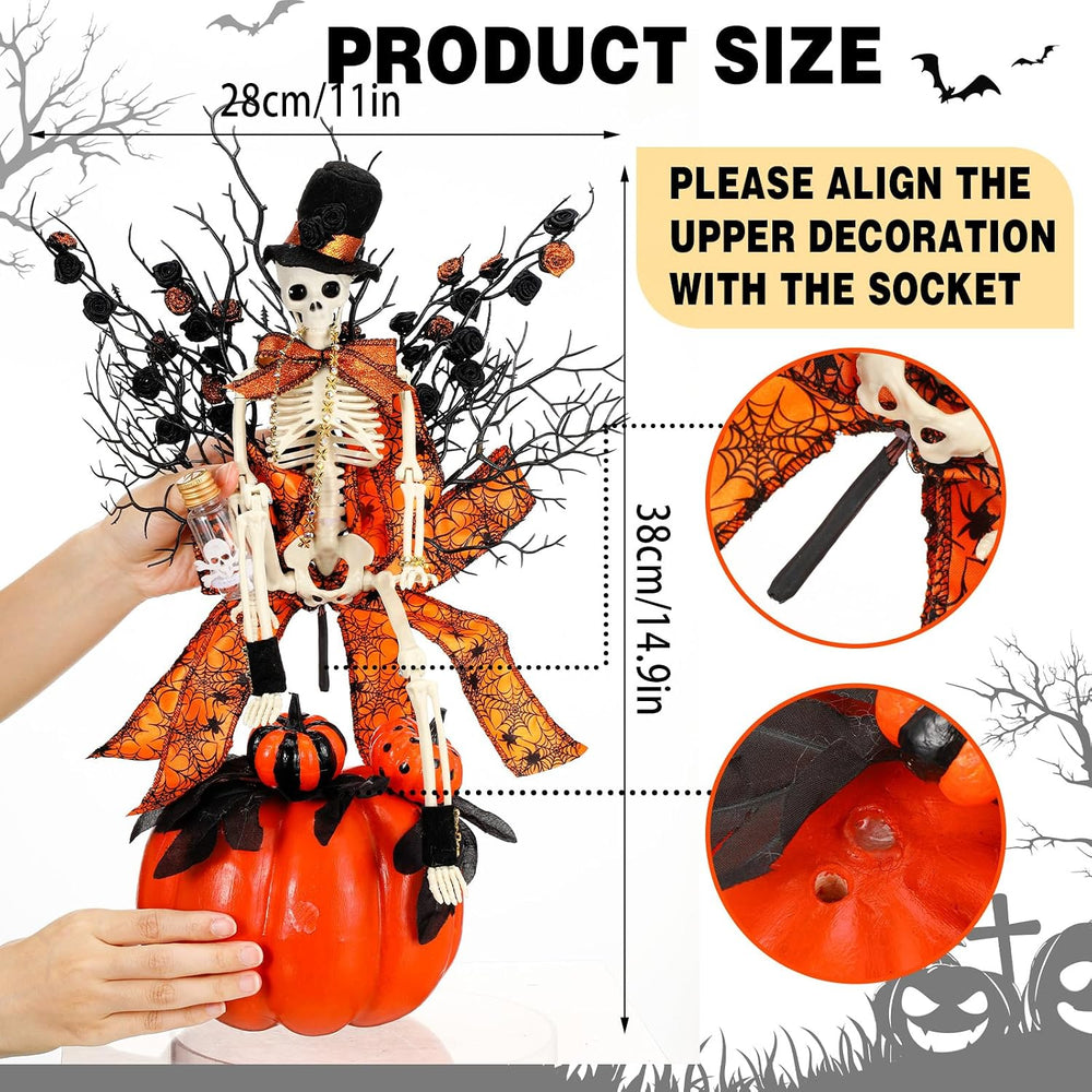 Daifunli Halloween Table Centerpieces Decorations, Skull Pumpkin