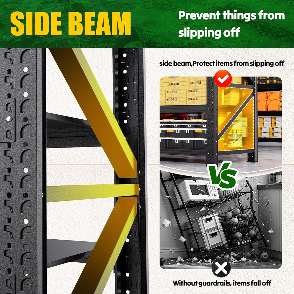 69"W Garage Shelving Heavy Duty Shelves, 4-Tier Garage Storage Shelves, ...
