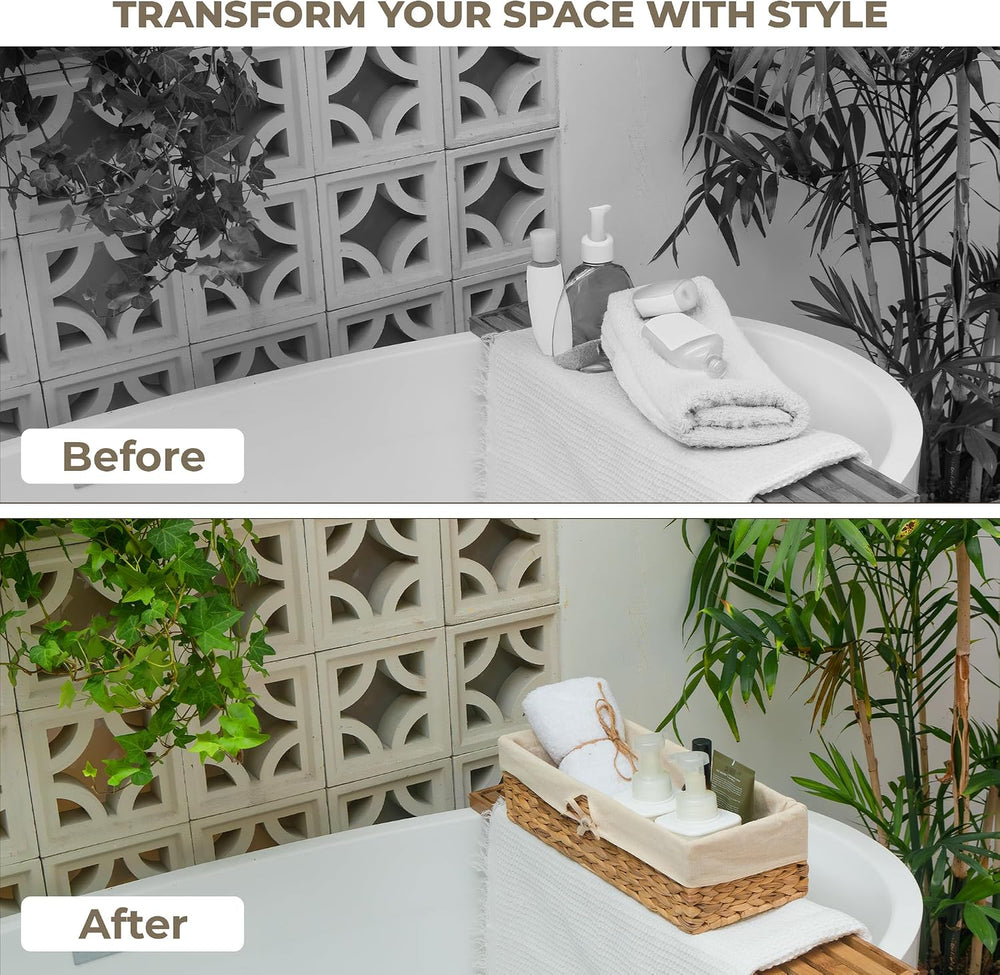 Tank Topper Storage Baskets - Woven Wicker Basket for Toilet Paper Holder, Ba...