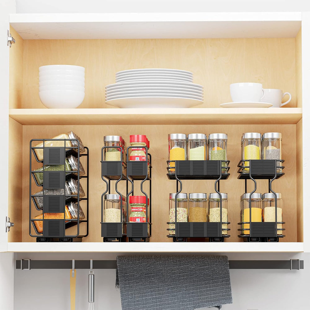 SpaceAid Pull Out Spice Rack Organizer with 20 Jars, Heavy Duty Slide Out Sea...