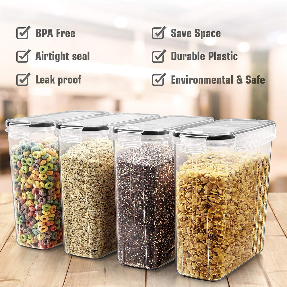 Wildone Cereal Storage Containers Set, Large BPA Free Plastic Airtight Food S...