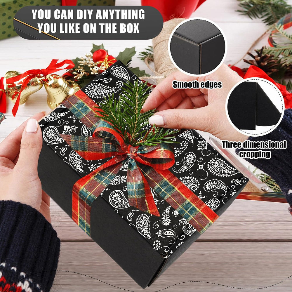 Ireer 50 Pack 6 x 4 x 3 Inch Black Shipping Boxes Bulk for Small Business
