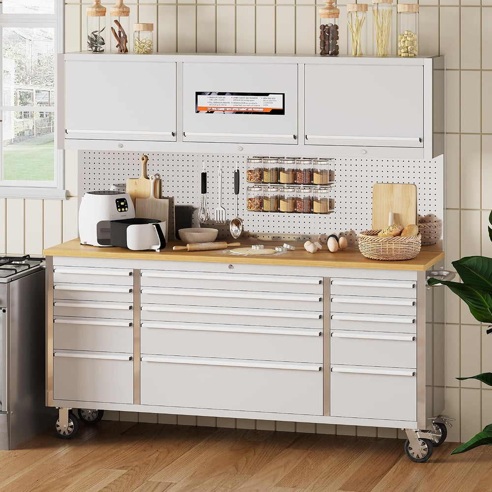 GAOMON 72 Inch Tool Chest, Tool Cabinet with 15 Drawers, Mobile Storage Cabin...