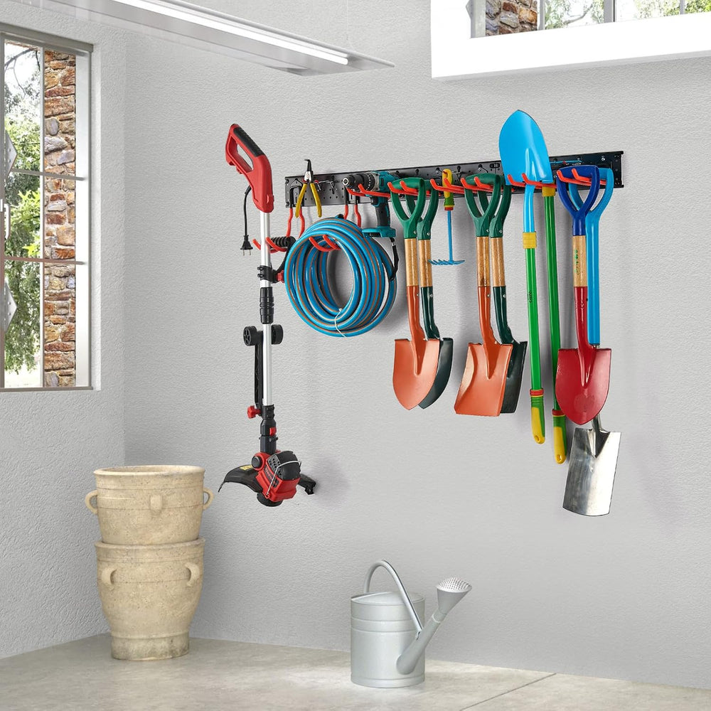 Multi-Storage Garage Hooks, Wall-Mounted Garden Tool Organizer