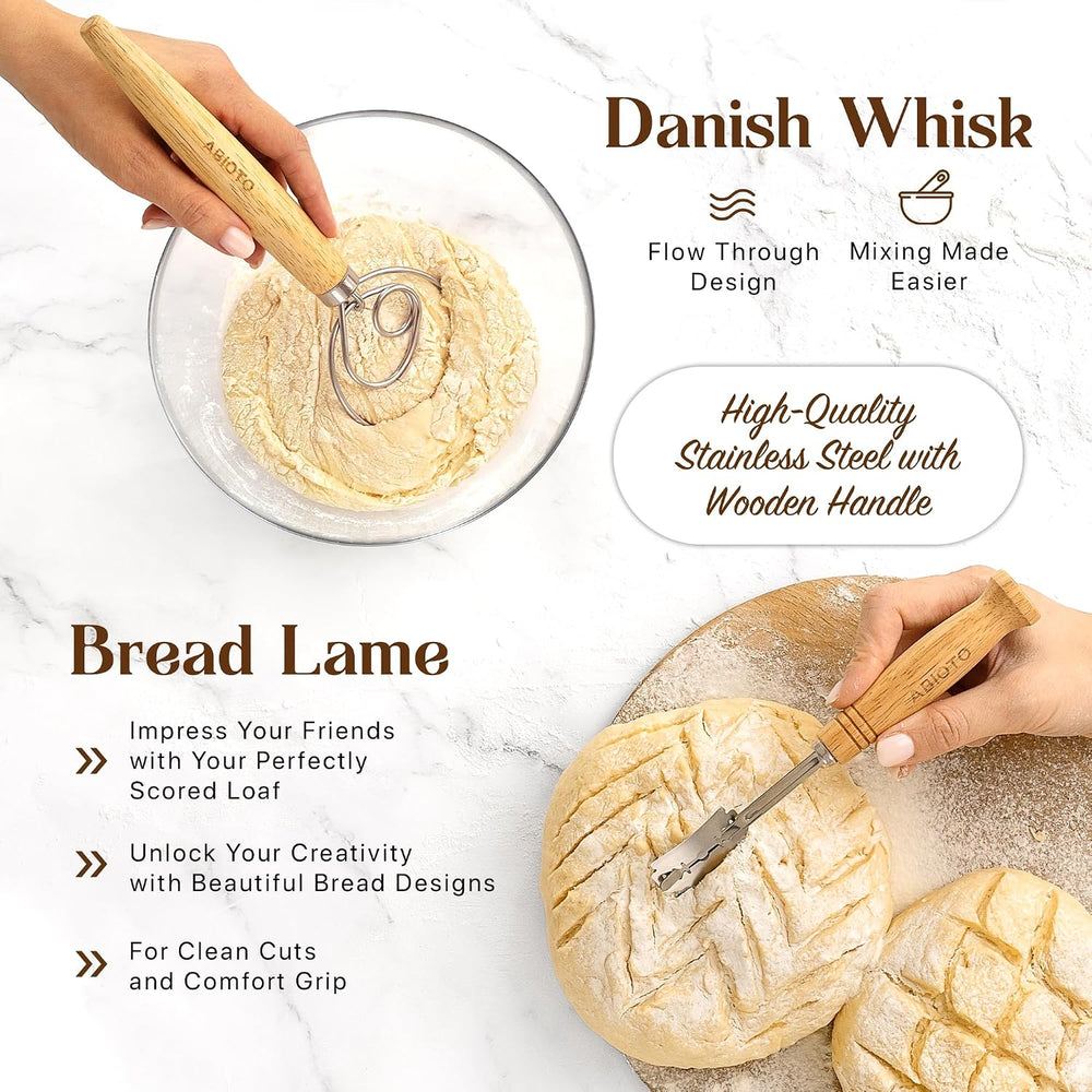 Sourdough Starter Kit with 10" Round & 11" Oval Banneton Proofi...