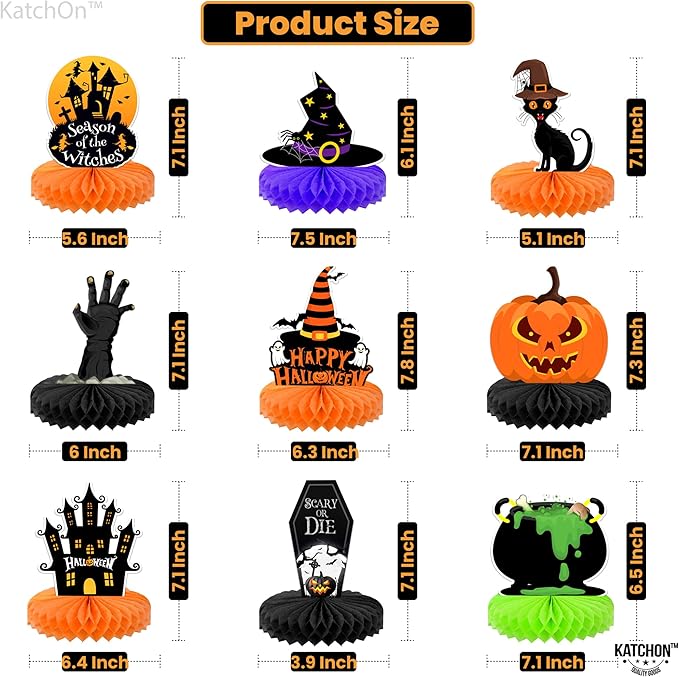 KatchOn, Halloween Centerpieces for Tables - Pack of 9 | Witch Halloween Tabl...