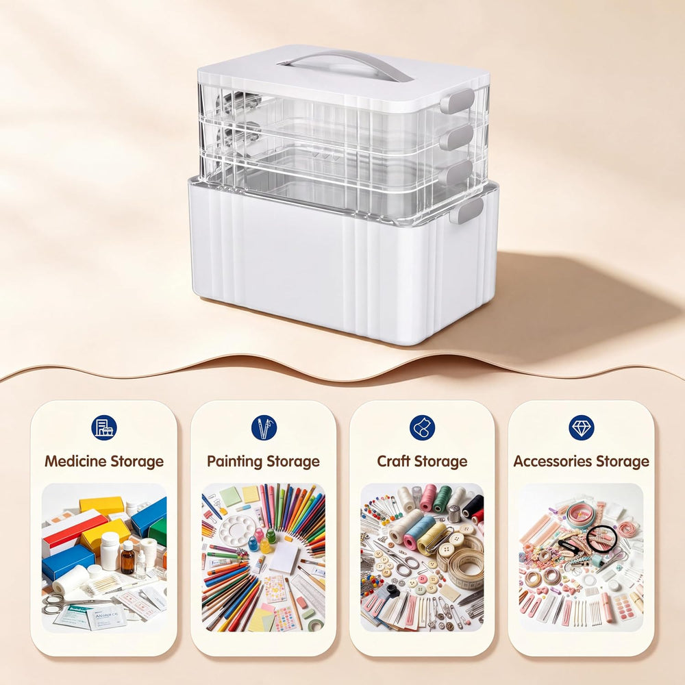 4-Tier Medicine Organizer - Multipurpose Medicine Cabinet Storage Box
