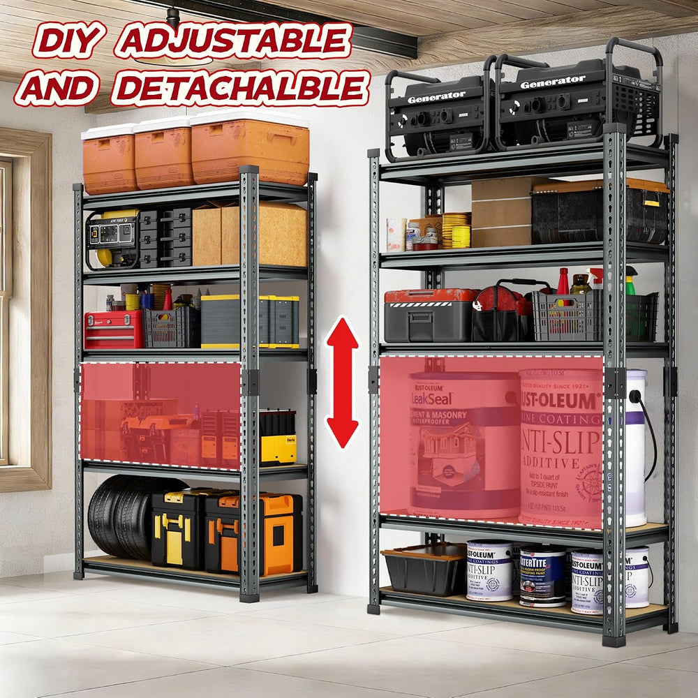 Garage Storage Shelves 46" W x 20" D x 72" H, 3000 LBS Heavy D...
