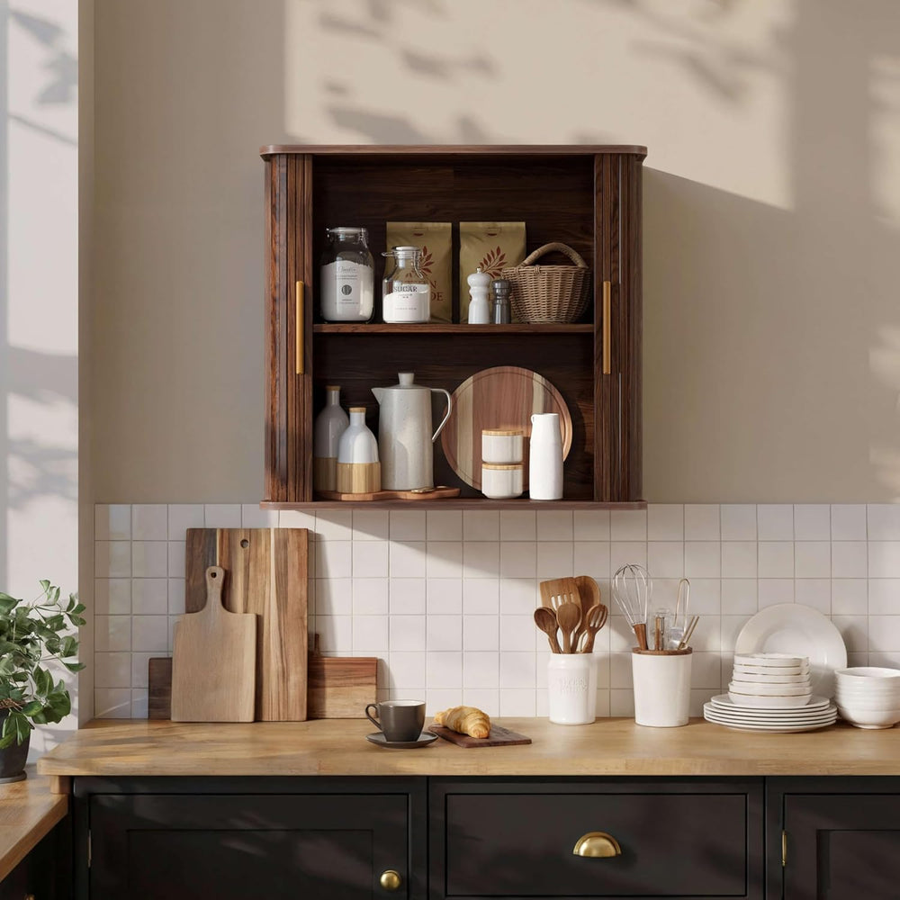 FIMELLO 29.5" W Bathroom Wall Cabinet, Laundry Room Cabinets Wall Mounte...