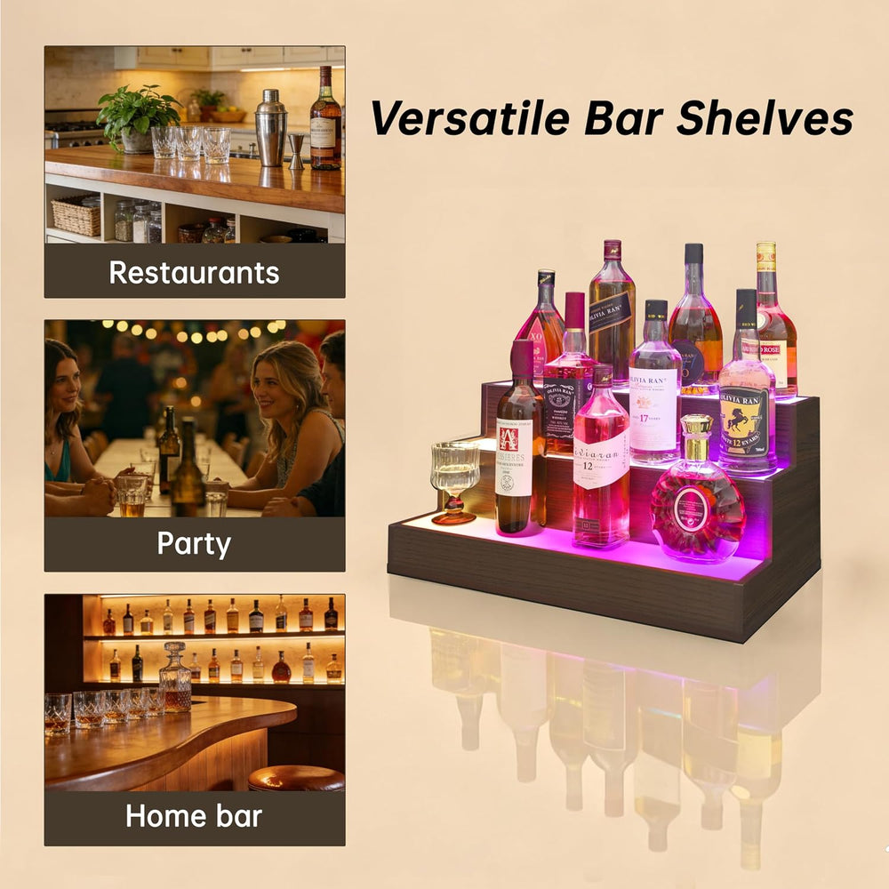 Wine Rack LED Liquor Bottle Display Shelf for Home Bar Stand Decor