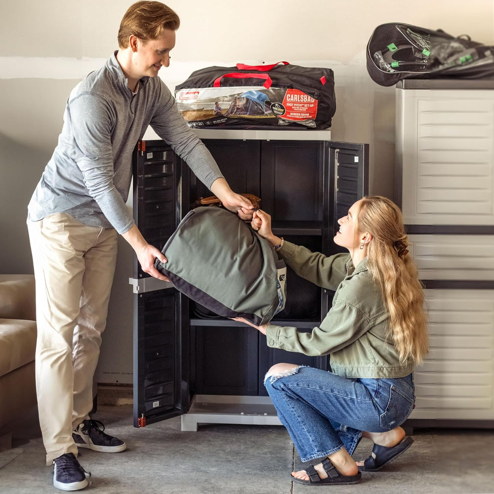 Sunnydaze 48" Garage Storage Cabinet with Locking Doors & Shelves, C...