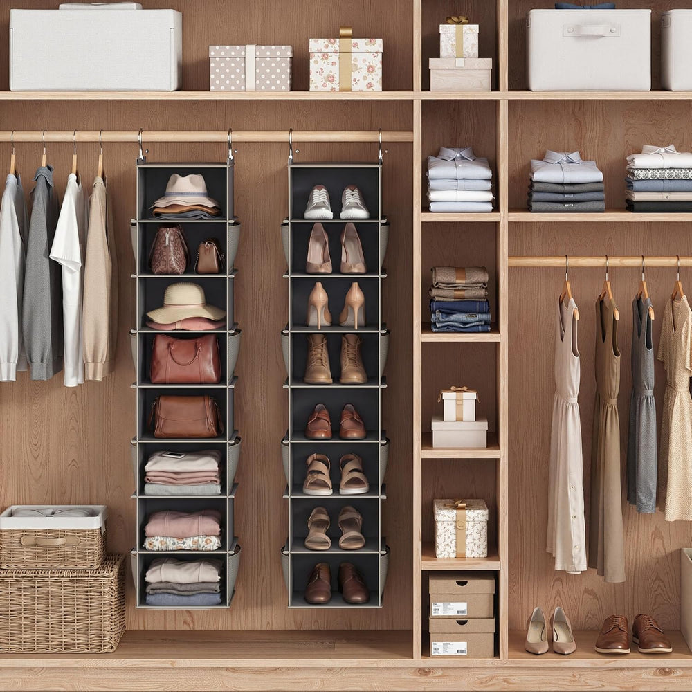 YOUDENOVA Upgraded Extra Wide Hanging Shoe Organizer for Closet, 8-Shelf Stor...