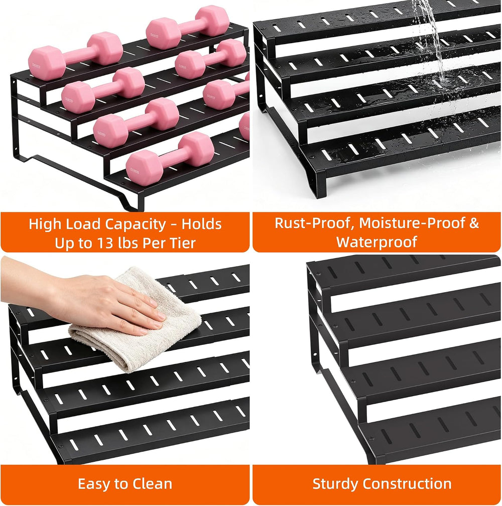 Expandable Can Organizer for Pantry, 4-Tier Adjustable Metal Can Rack