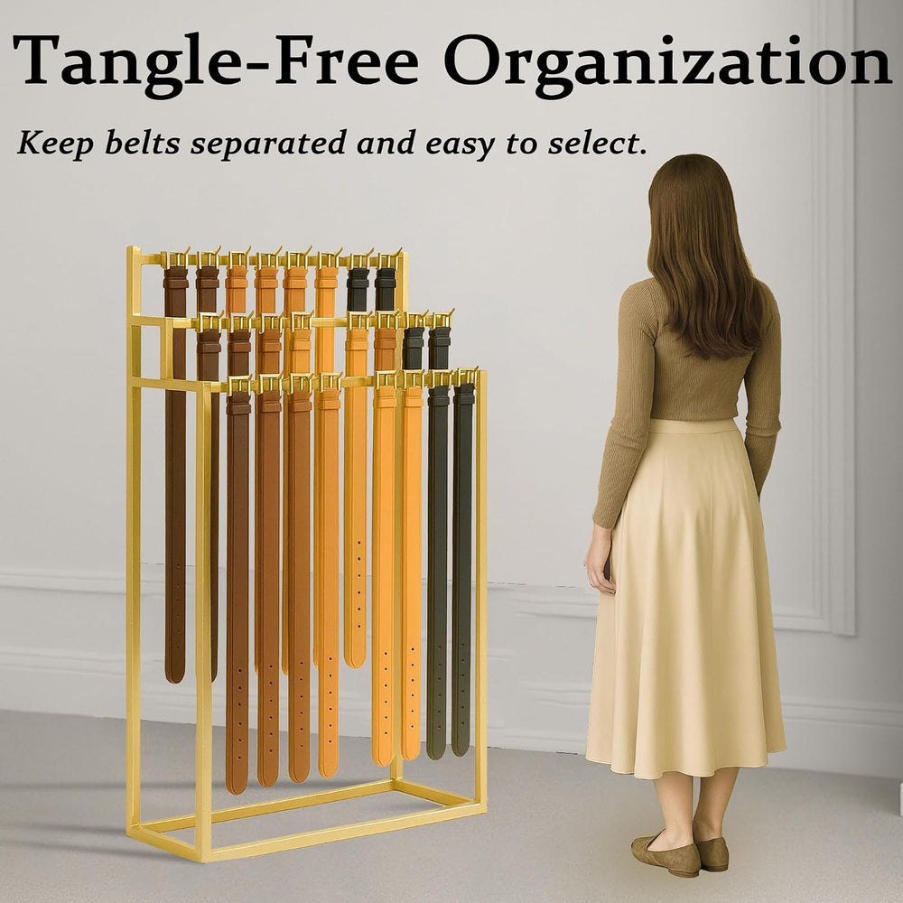 Belt Display Rack, Metal Belt Hanger, Tie Scarf Holder Storage Organizer