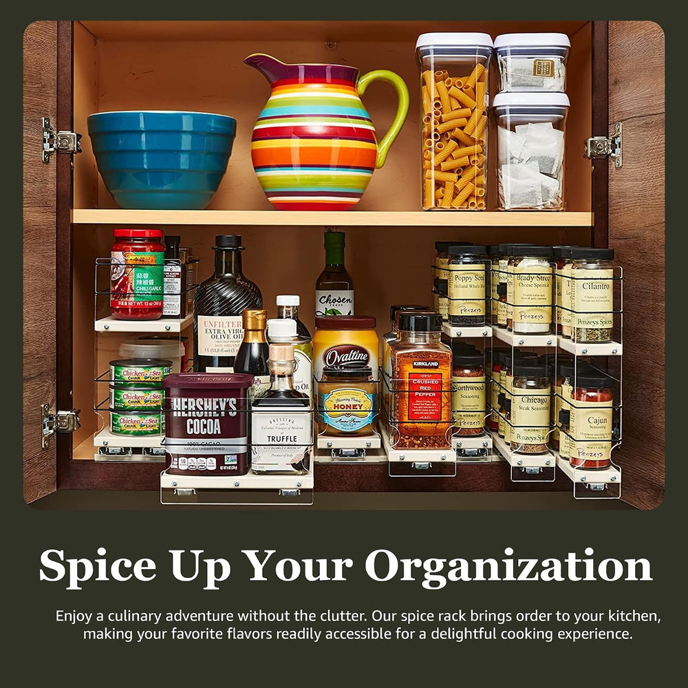 Vertical Spice Adjustable Spice Rack Drawer - Pull Out Cabinet Organizer - Ki...