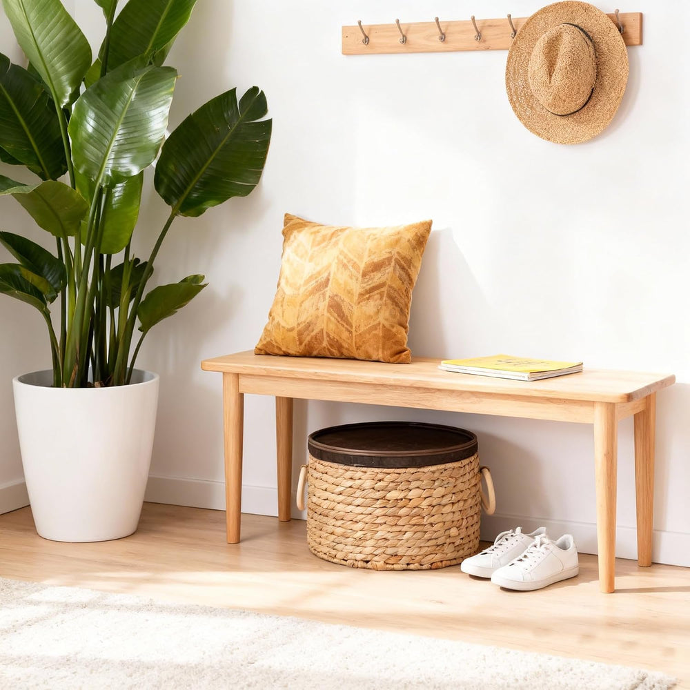 Round Water Hyacinth Wicker Storage Basket with Lid (Large)