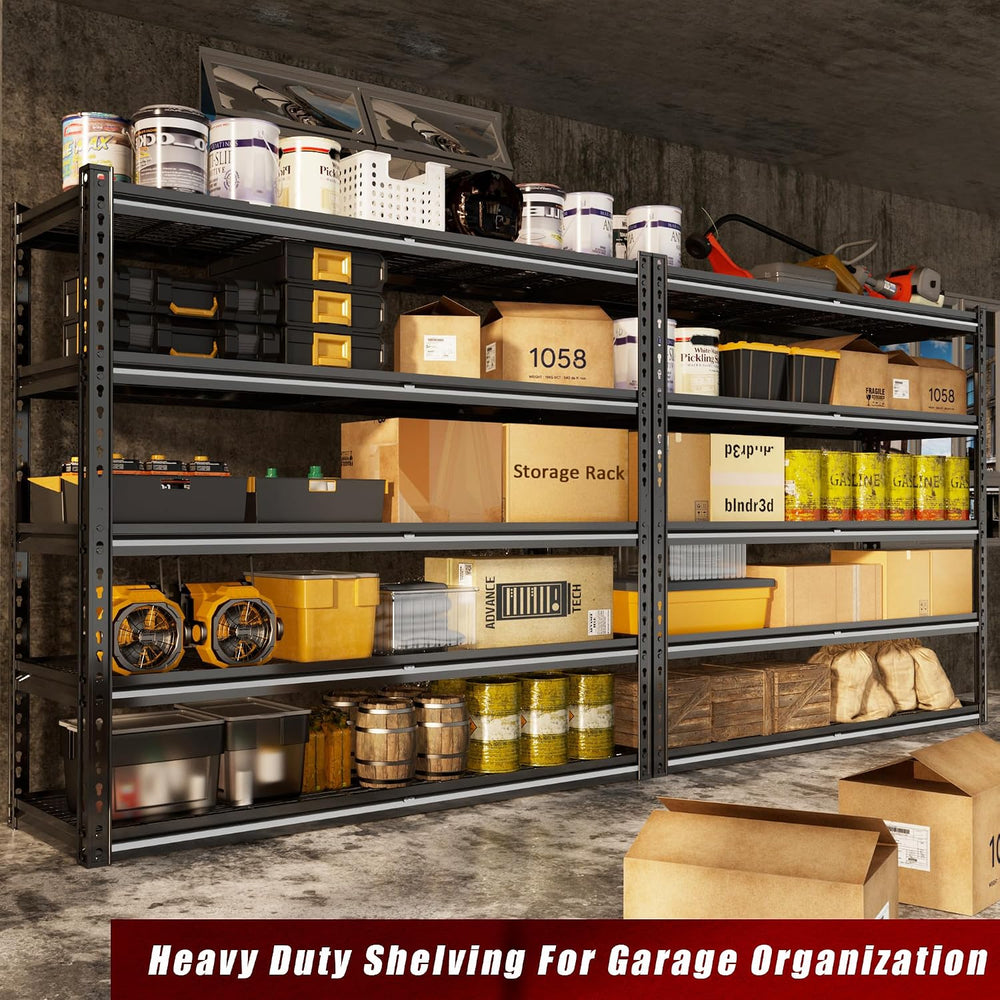 48"W Garage Shelving Heavy Duty 5-Tier Storage Shelves 3030LBS