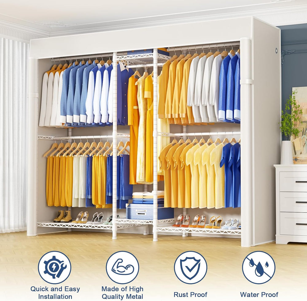 Ulif E12C Pro Heavy Duty Closet Organizer System，Freestanding Clothing Racks ...