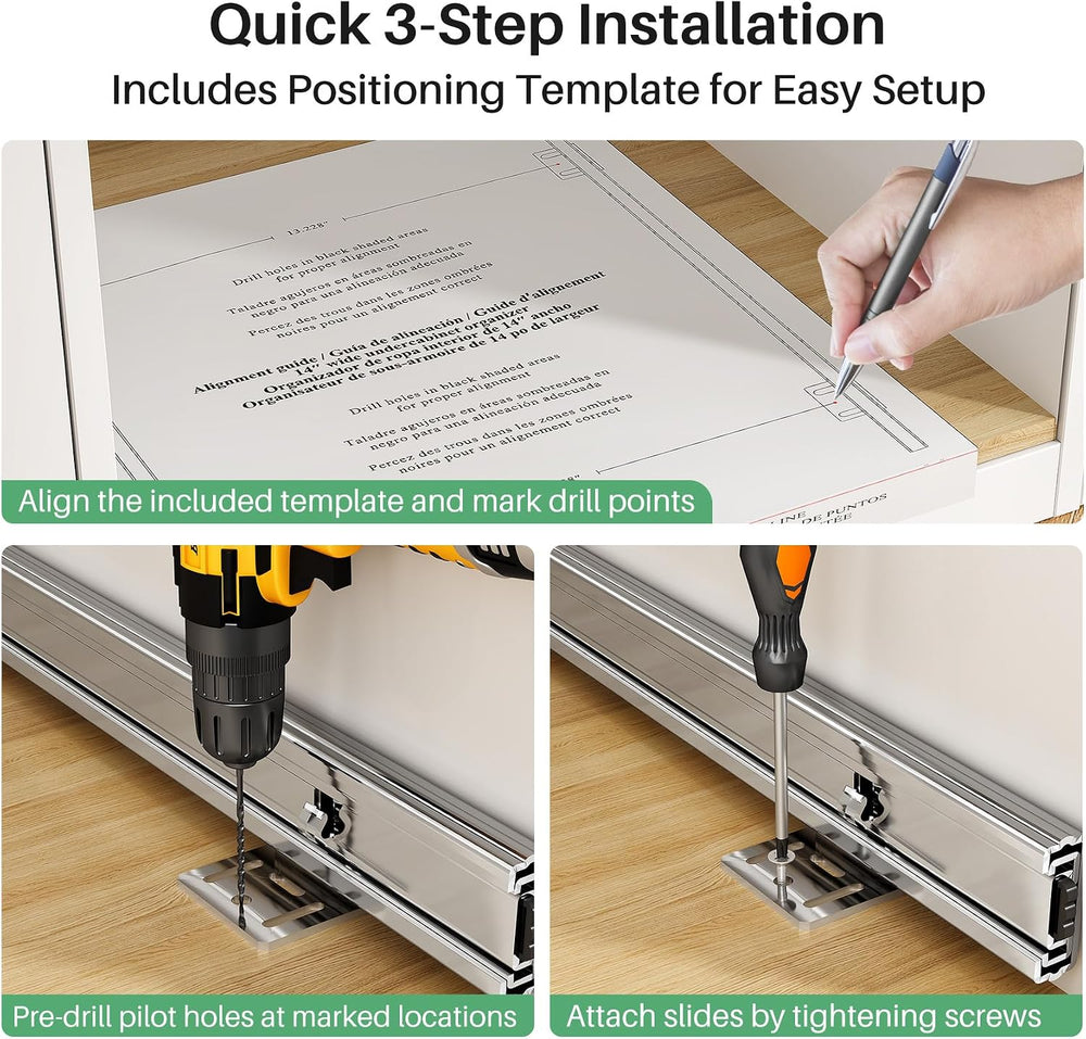 Pull out Cabinet Organizer, 15"W X 21"D, Heavy Duty Smooth Sliding ...