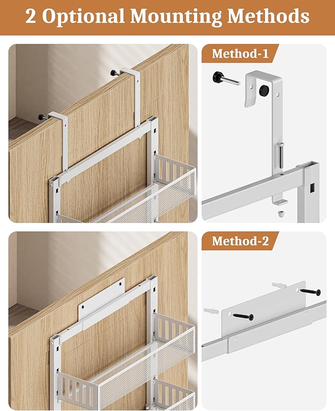 Over the Door Pantry Organizer 8-Tier, Large Metal Door Spice Rack
