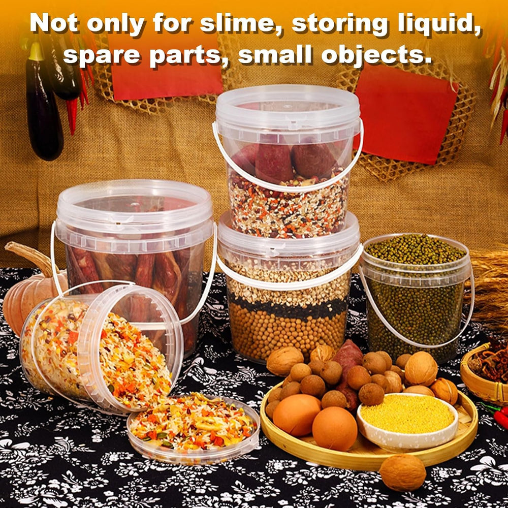 ZOFORTY 20 PCS 50 oz Slime Containers with Lids and Handles, Plastic 1500ml S...