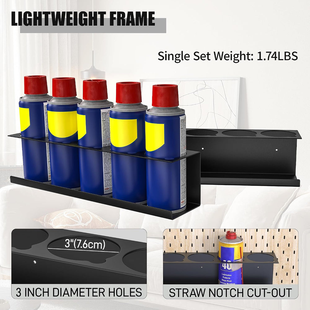 Riciakik 8 Pack Spray Bottle Holder Wall-Mounted, Aerosol Spray Can Holder St...