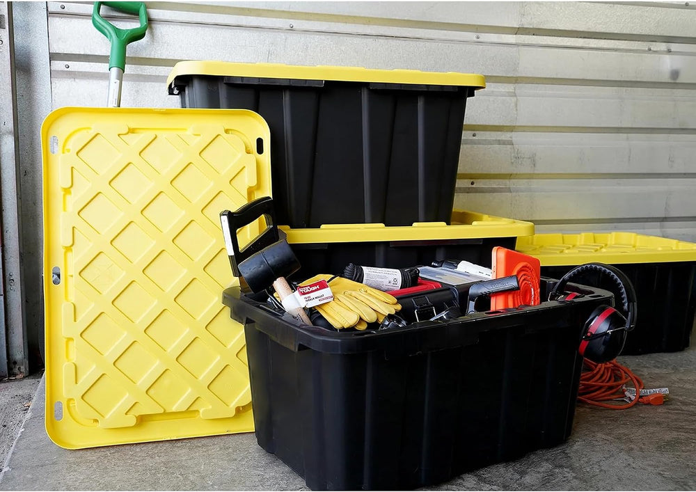 40 Gallon Tote 2 Pack, Heavy Duty Stackable Plastic Storage Bins with Lids, B...
