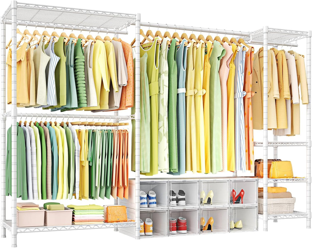 Ulif E10 Clothes Rack（With Stretchable Hanger Rod）Freestanding Clothing Racks...