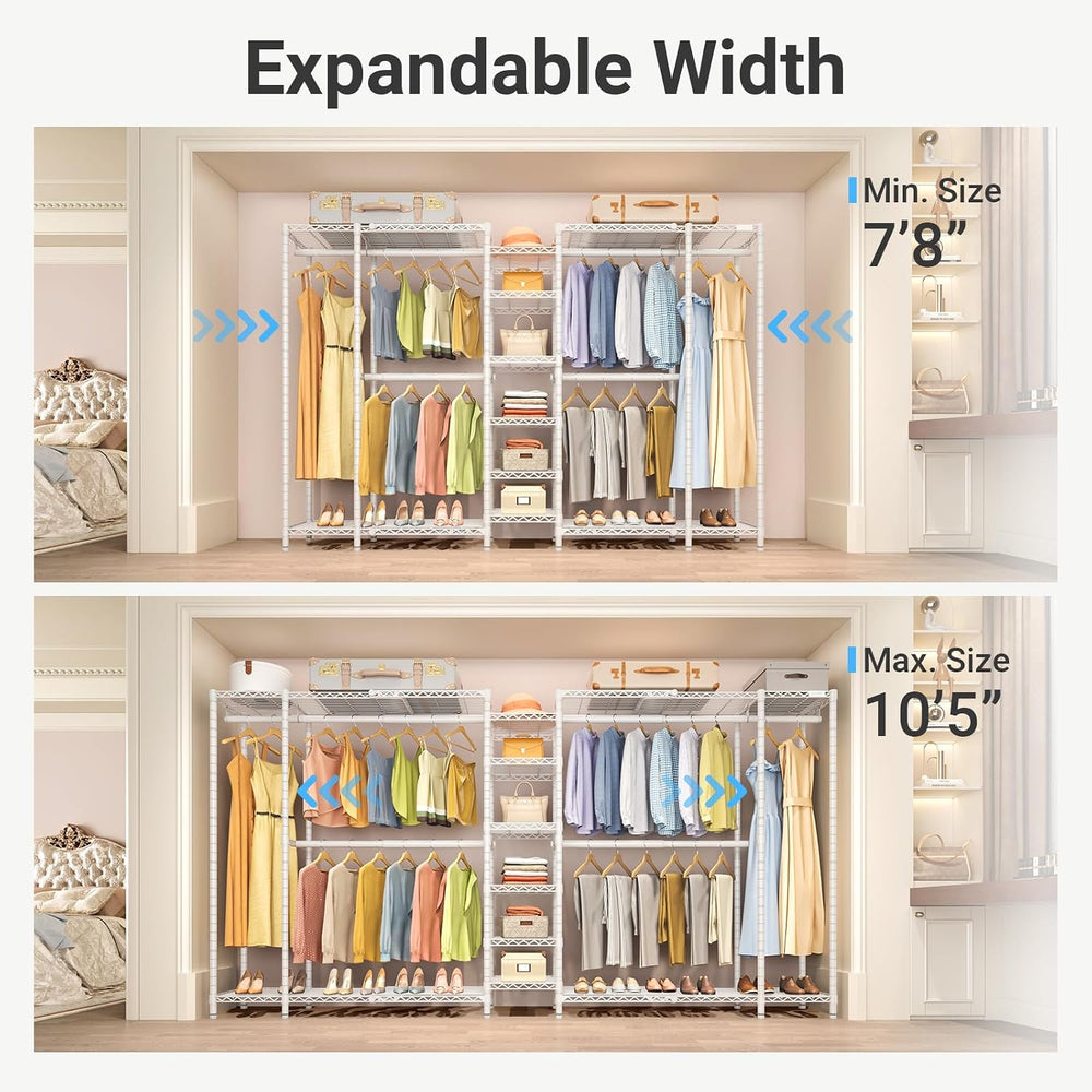 VIPEK X5 Extra Large Expandable Clothes Rack, Closet Organizer System White
