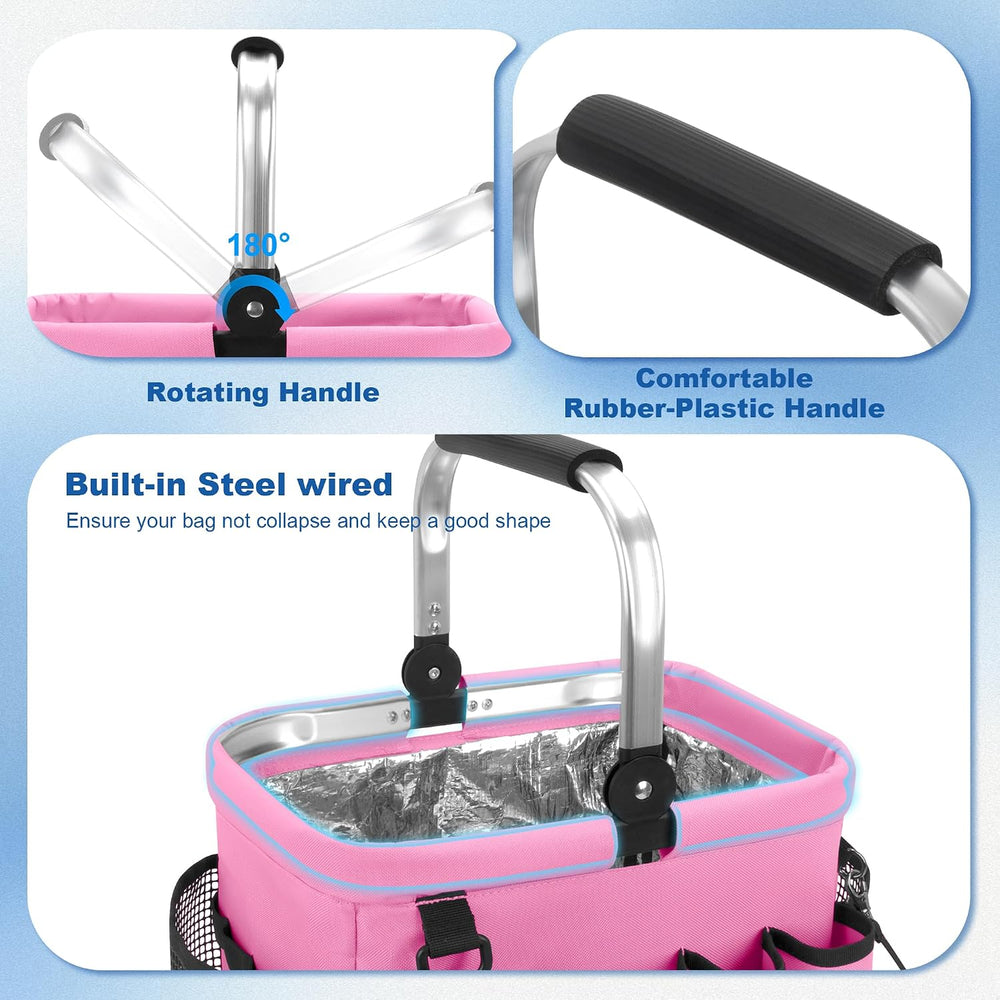Cleaning Caddy Organizer with Handle,Pink