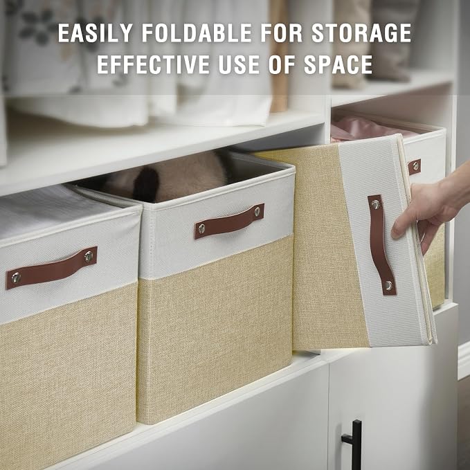 Collapsible Fabric Storage Cube Bins (4 Pack)