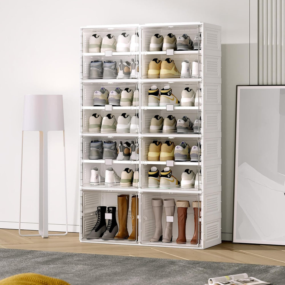 BIRDROCK HOME Shoe Rack for Closet Floor | 7 Tiers Freestanding Storage Cabin...