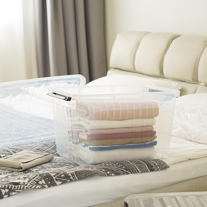 Citylife 54 QT Clear Plastic Storage Bins (2-Pack)