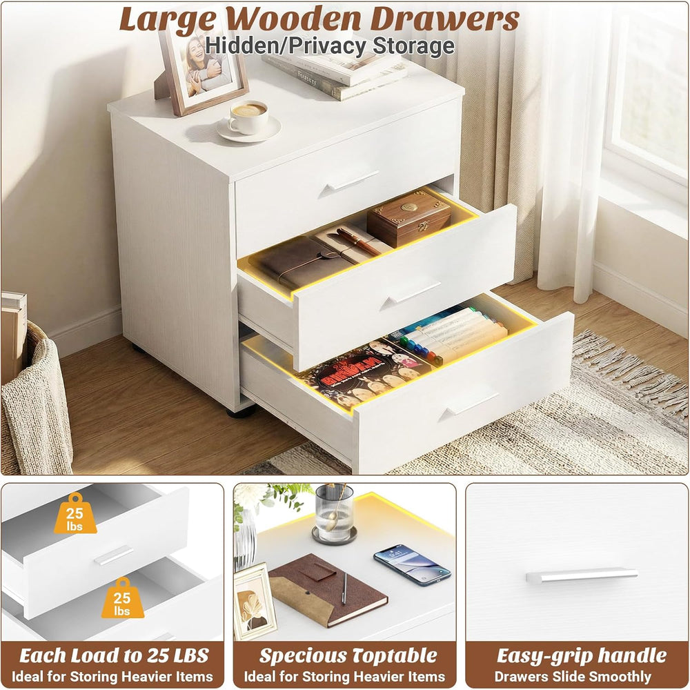Aheaplus 21.7" Closet Drawers Set of 2, Wood Closet Organizers and Storage