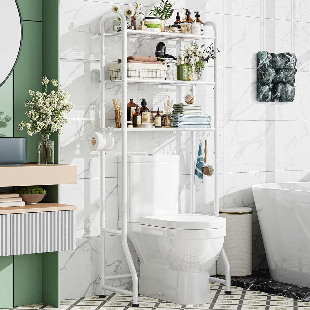 Simple Trending Over The Toilet Storage Rack, Metal 3 Tier Bathroom Organizer...
