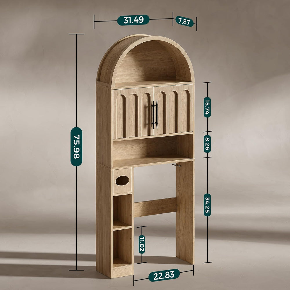 Evermagin Over the Toilet Storage Cabinet, 76" H Arched Bathroom Organizer