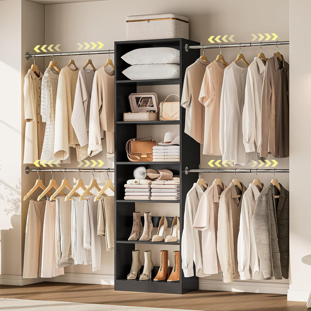 ONBRILL W1 3.5FT-7.7FT Closet System with 4 Chrome-Plated Telescopic Rods