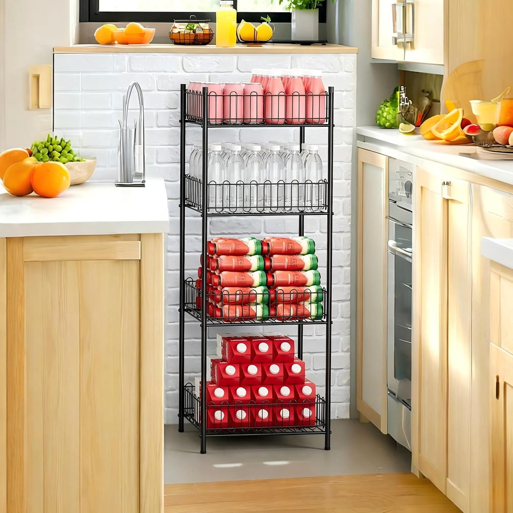 Vrisa Water Bottle Organizer 4 Tiers Free Standing Water Bottle Holder Bevera...