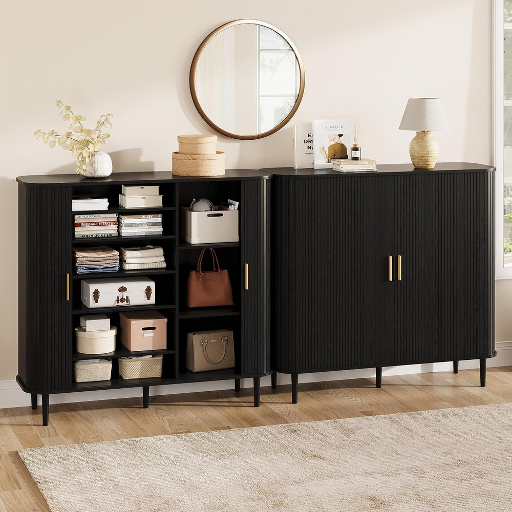DHH Shoe Storage Cabinet with Sliding Door, 6-Tier Shoe Cabinet with Adjustab...
