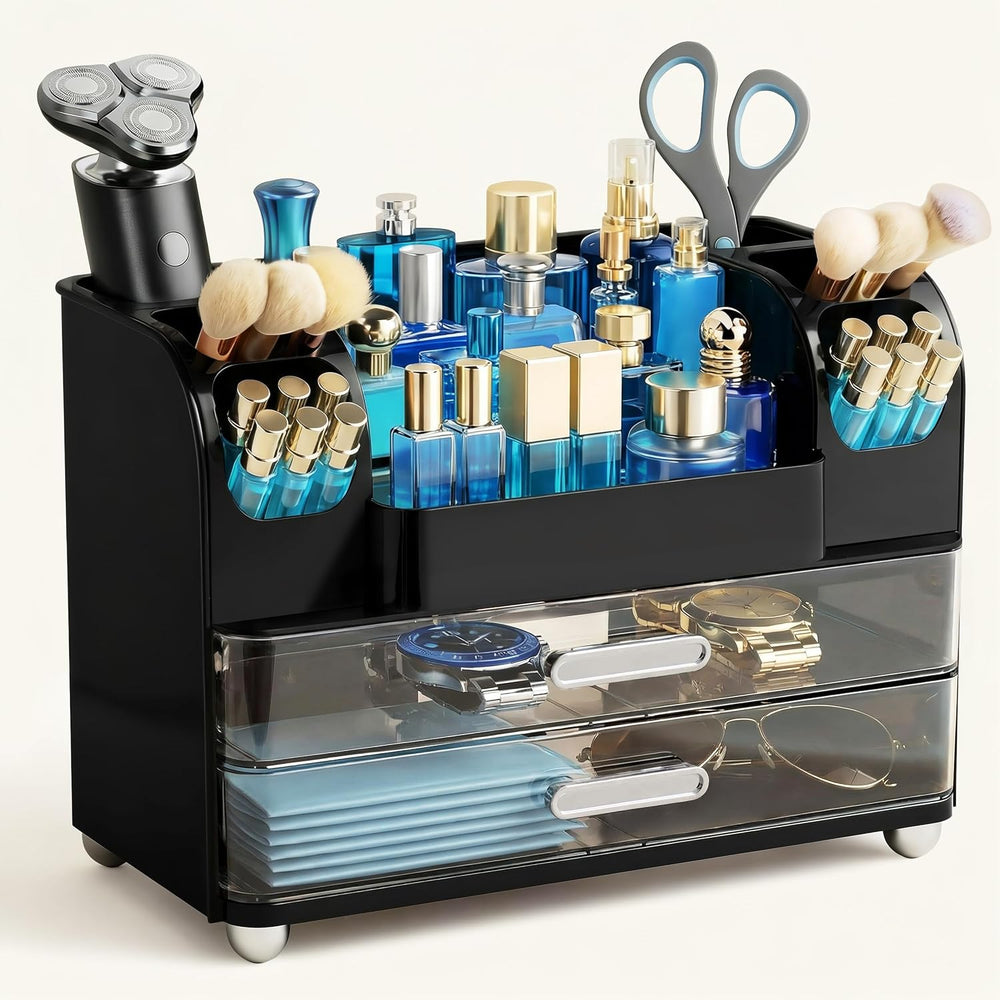 HBlife Makeup Organizer for Vanity with Brush Holder, Cologne Organizer for M...