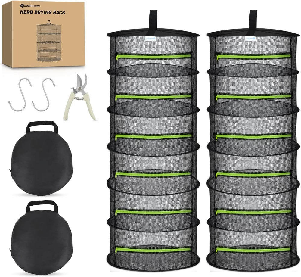 Yesker 6 Layer Herb Drying Rack Hanging Mesh Net Foldable Plant Drying Racks ...