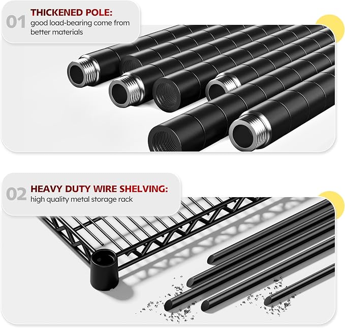 REIBII 55.5''W Heavy Duty Metal Shelves (4PCS)