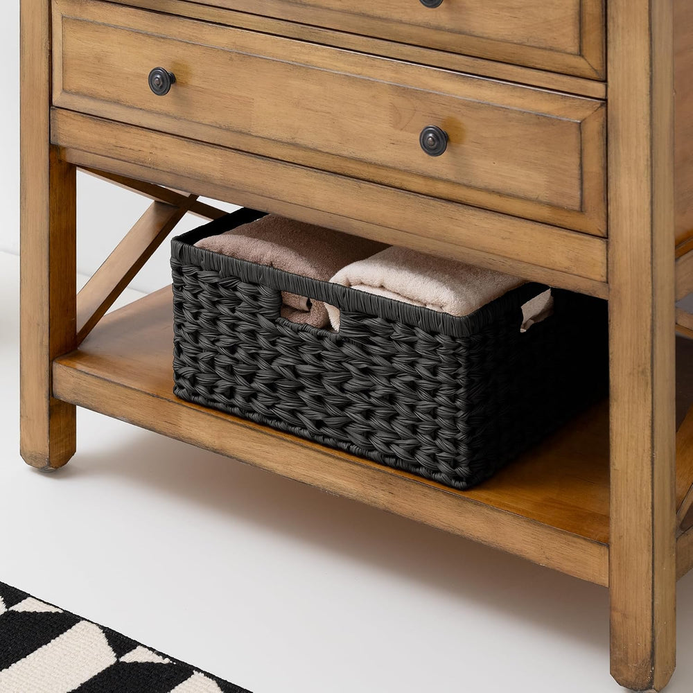 GRANNY SAYS Storage Baskets for Organizing, Waterproof Black Basket, 1-Pack