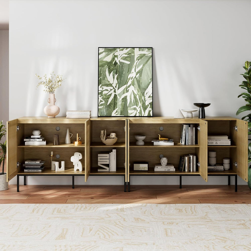 BVIUNTWO Buffet Cabinet with Storage,Set of 2 Farmhouse Console Table with Me...