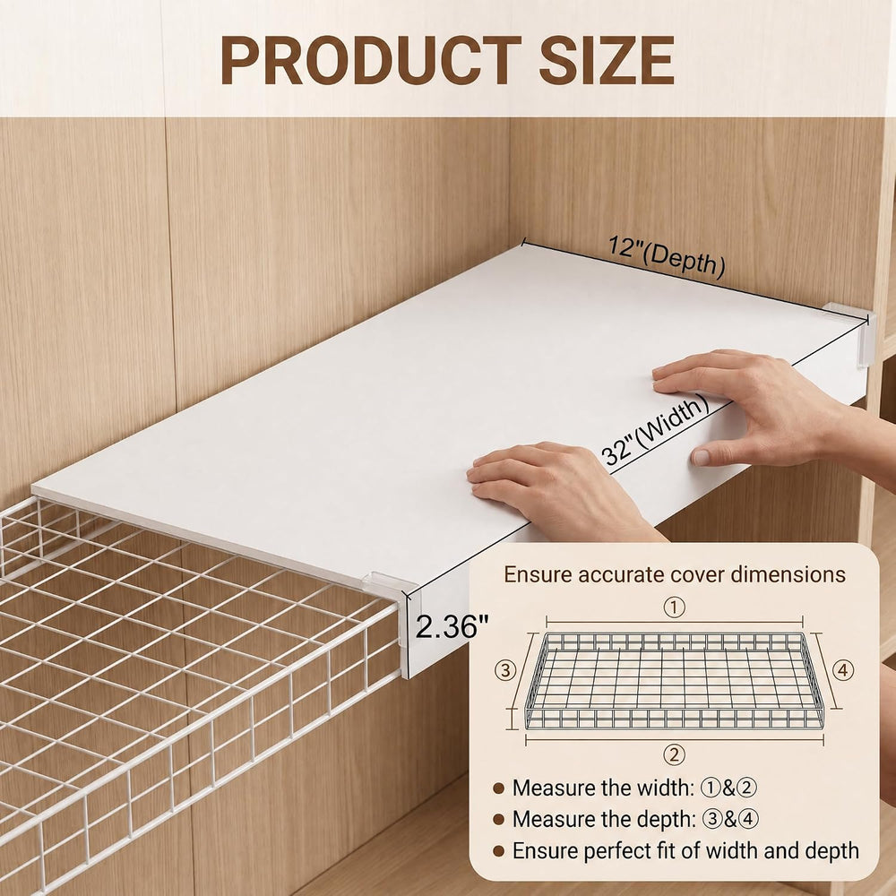 5 Pack Wire Rack Covers for Shelves, 32"x12" PVC Wire Shelf Covers ...