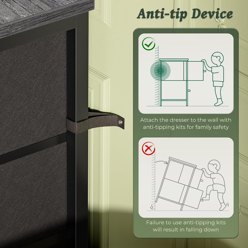 Huuger 9 Drawer Dresser for Bedroom, 47 Inch Dresser TV Stand for 50, 55 Inch...