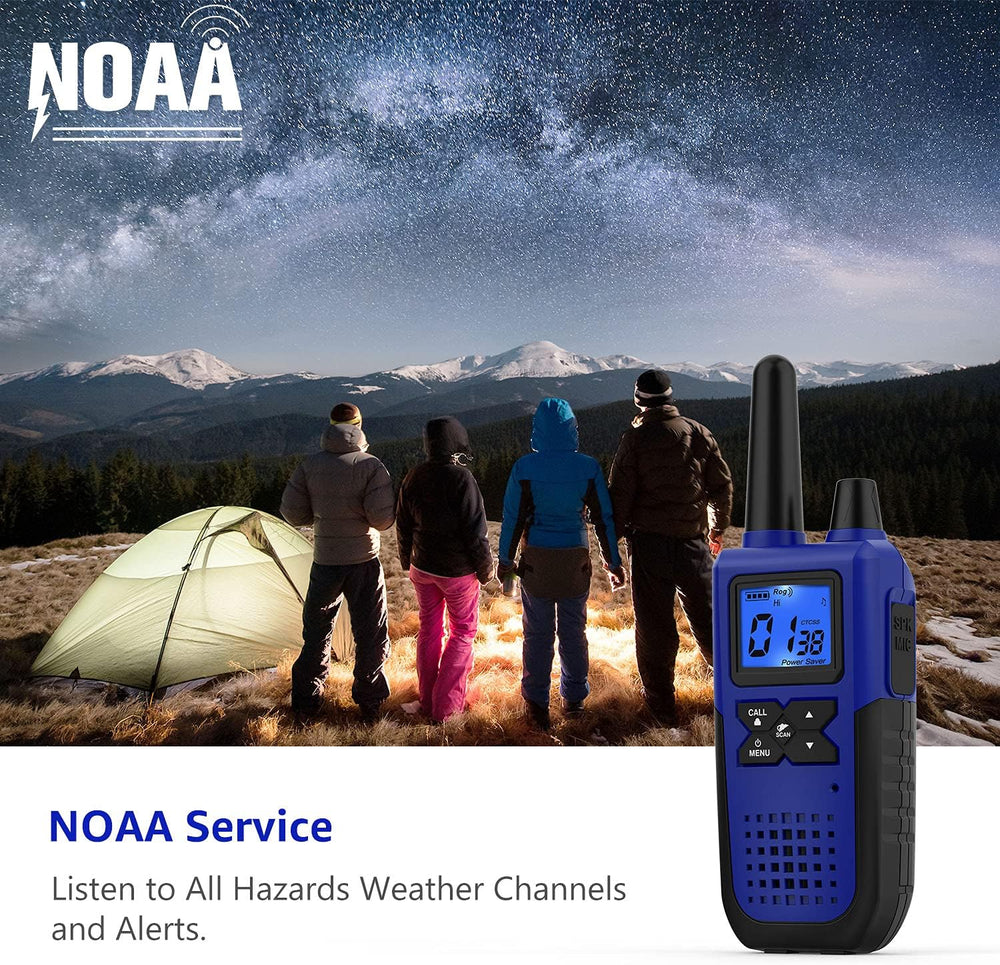 Topsung Walkie Talkies Long Range FRS IVOX NOAA 1800mAh ‌Li-Po Rechargeable